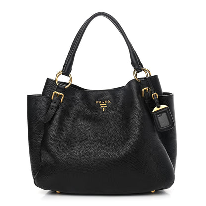 Prada Vitello Daino Tote Black 1 of 12