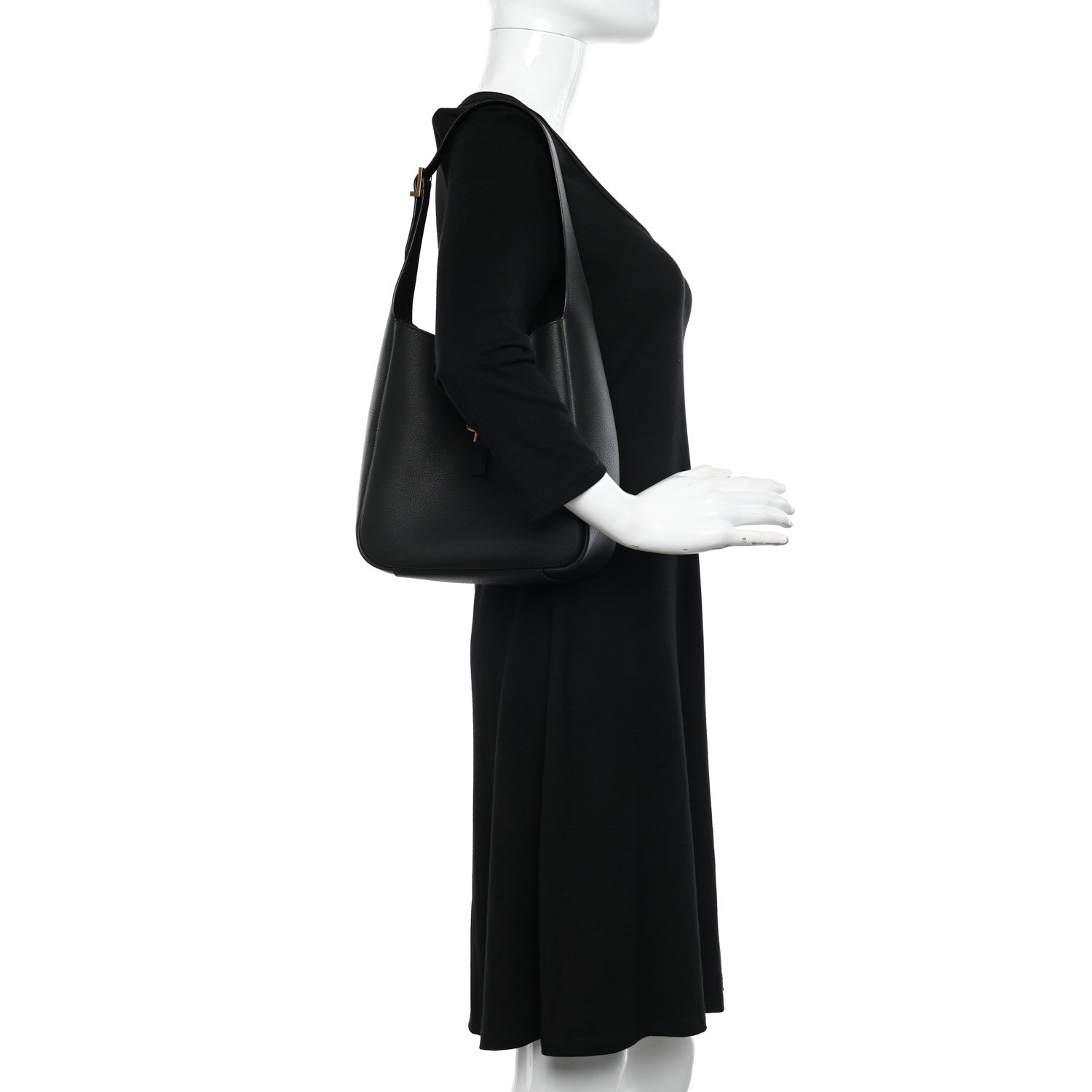 Saint Laurent Smooth Calfskin Small Le 5 A 7 Soft Hobo Black 2 of 12