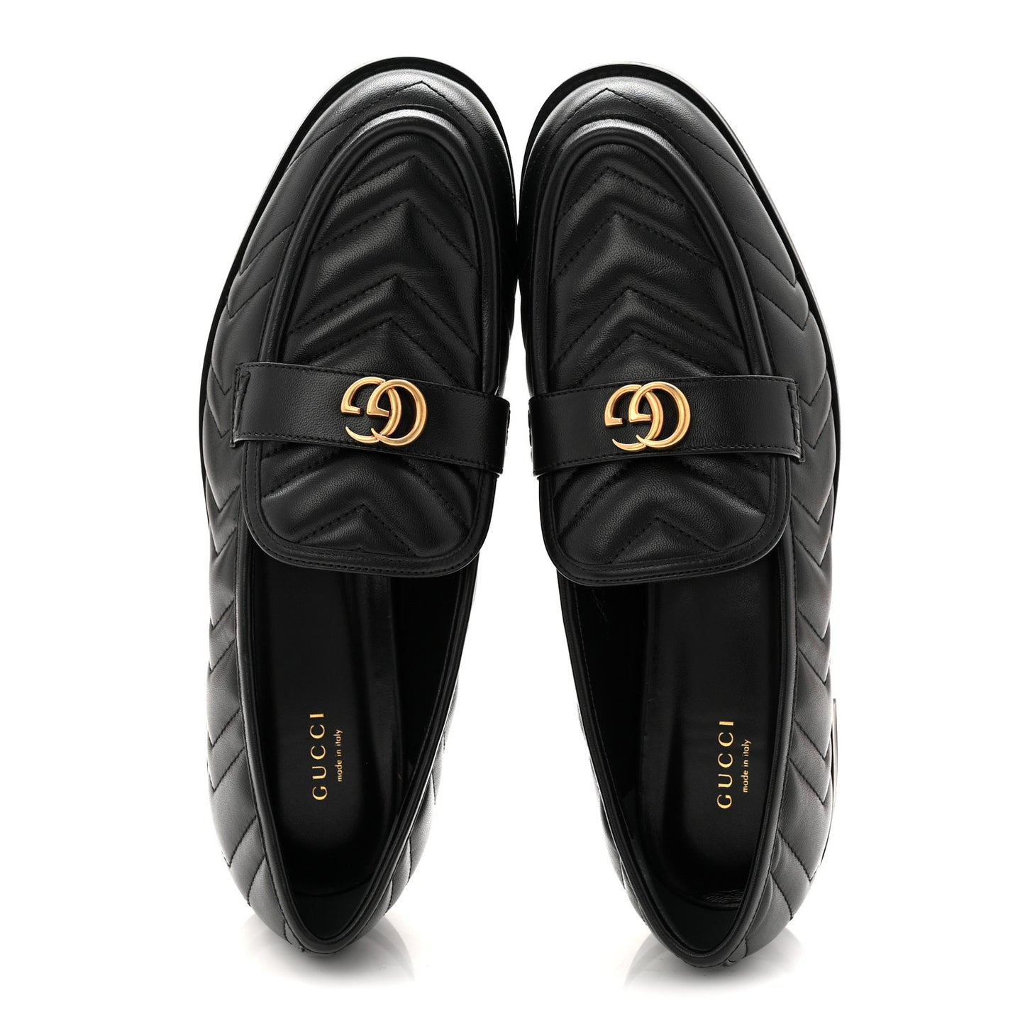 Nappa Matelasse Double G Marmont Loafers 42 Black