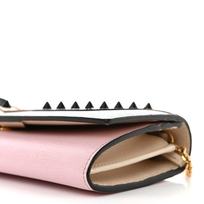 Fendi Vitello Elite Monster Eyes Studded Tube Wallet on Chain Ghiaccio Black Multicolor 8 of 10