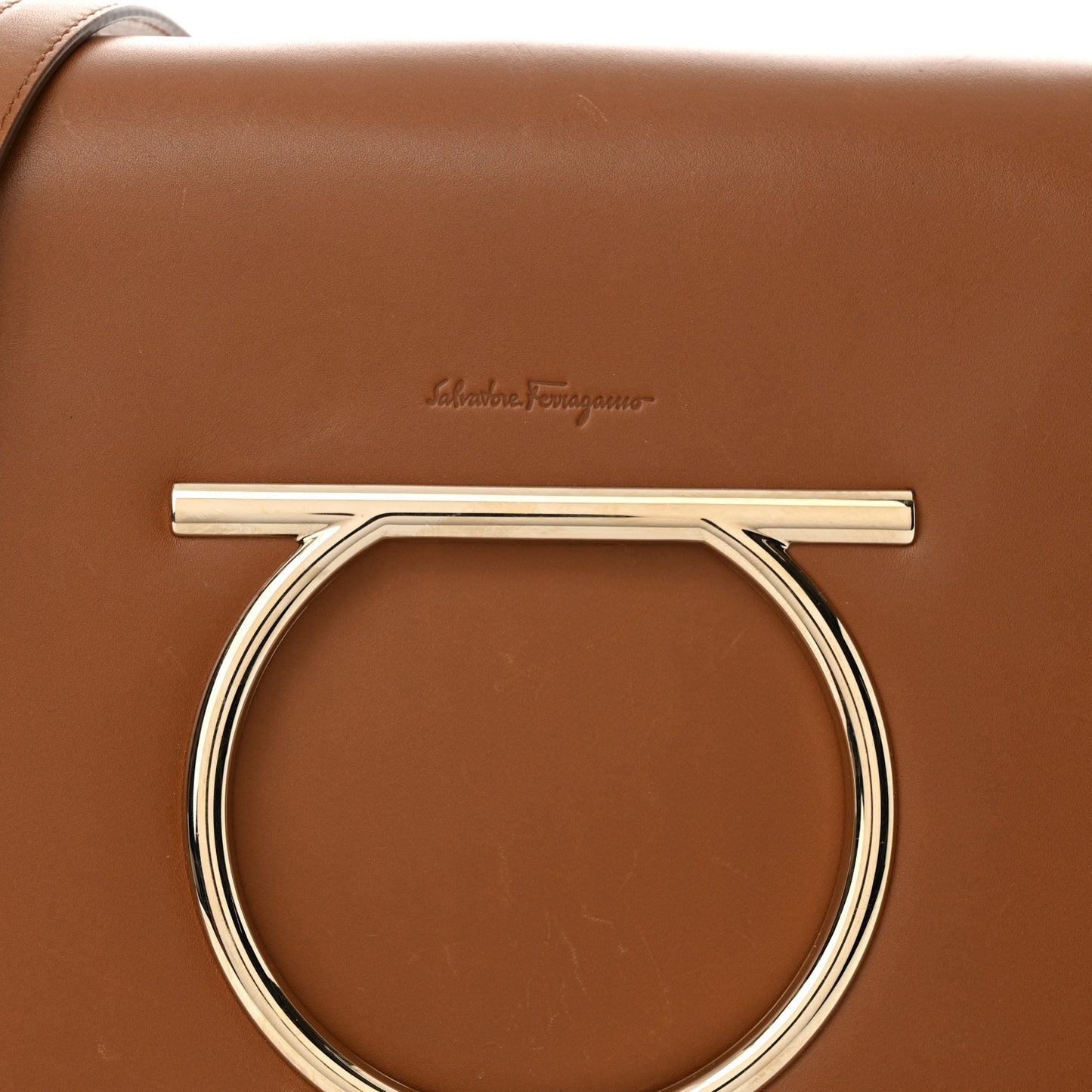 Calfskin Large Vela Flap Bag Brown