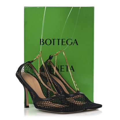 Bottega Veneta Mesh Calfskin Chain Stretch Pumps 40 Black 11 of 11