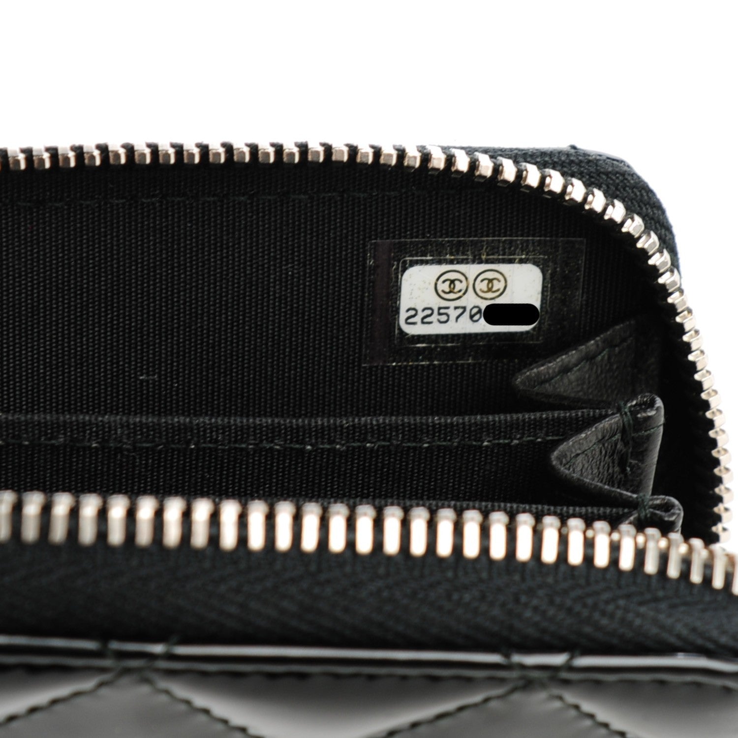 Chanel Patent Quilted Coco Boy Zip Coin Purse Black 7 of 7