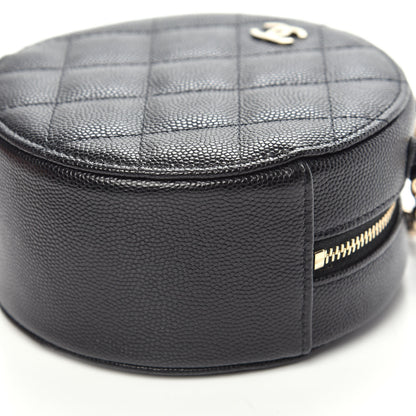 Chanel Caviar Quilted Round Clutch With Chain Black 9 of 10