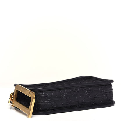 Christian Dior Calfskin Embossed Oblique Diorquake Clutch Black 4 of 6