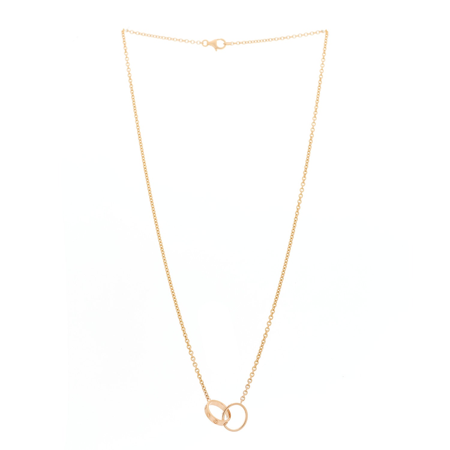 Cartier 18K Pink Gold Interlocking LOVE Necklace 3 of 6