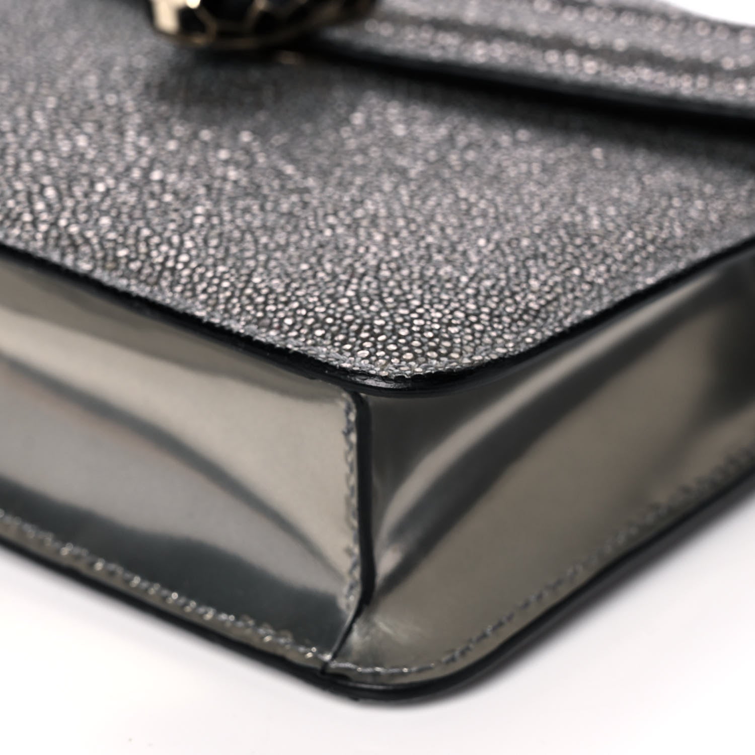 Bulgari Stingray Patent Serpenti Forever Crossbody Grey 6 of 15