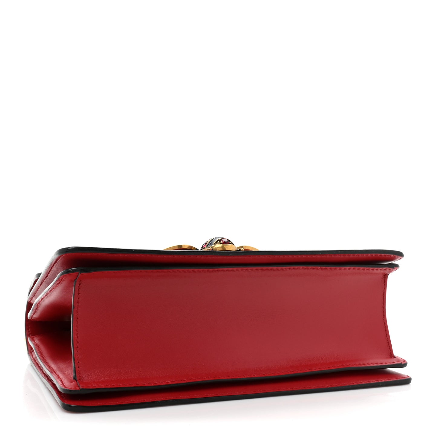 Calfskin Sylvie Web Small Queen Margaret Top Handle Bag Red
