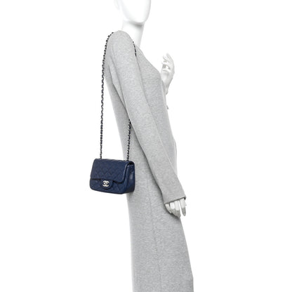 Chanel Lambskin Quilted Mini Square Flap Navy 2 of 12