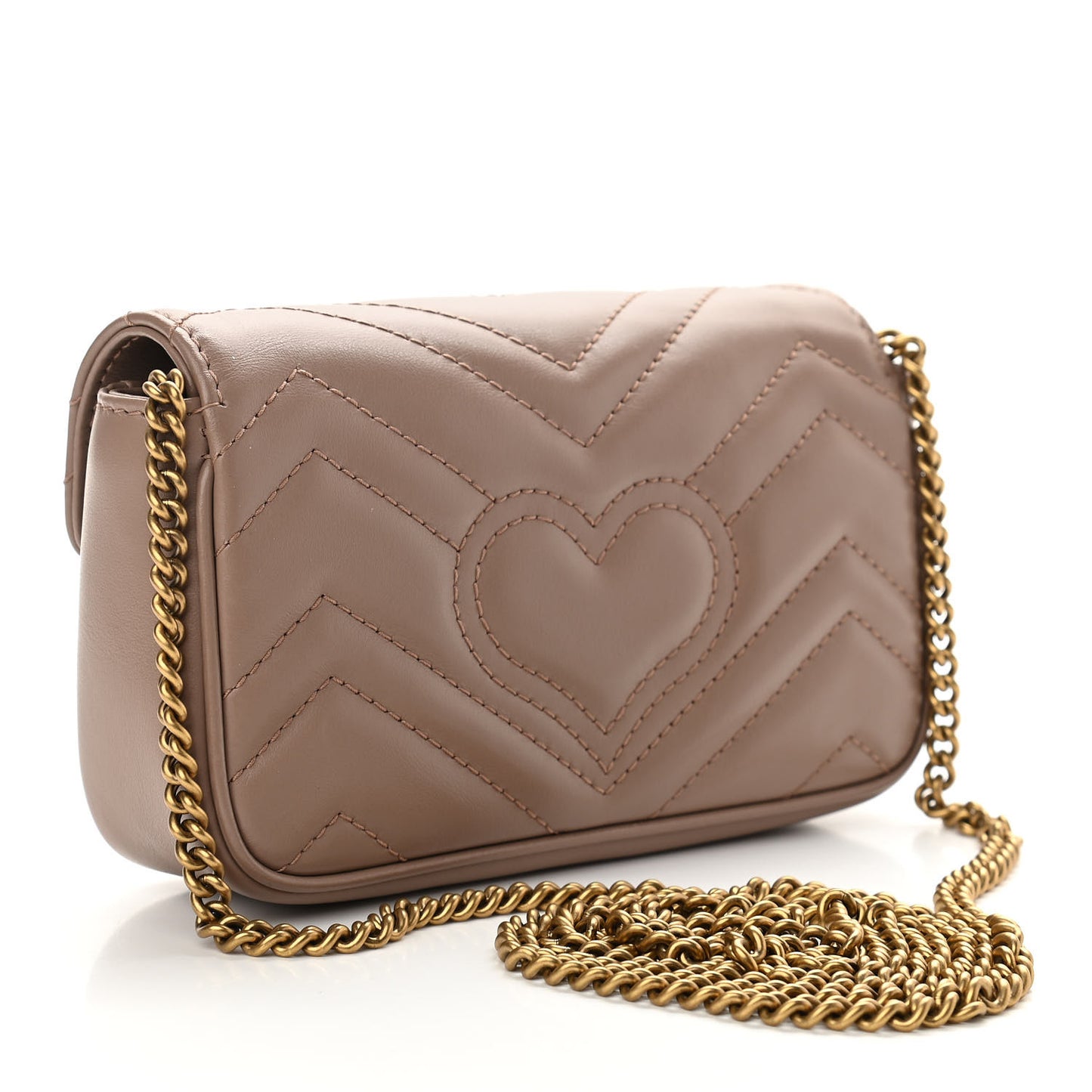 Calfskin Matelasse Super Mini GG Marmont Shoulder Bag Porcelain Rose