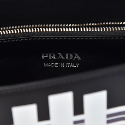 Prada City Calfskin Saffiano Robot Large Elektra Shoulder Bag Black Papaya 5 of 9