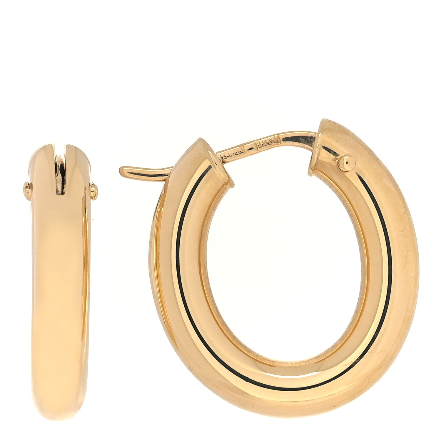 Roberto Coin 18K Yellow Gold Classics Oval Hoop Earrings 1 of 4
