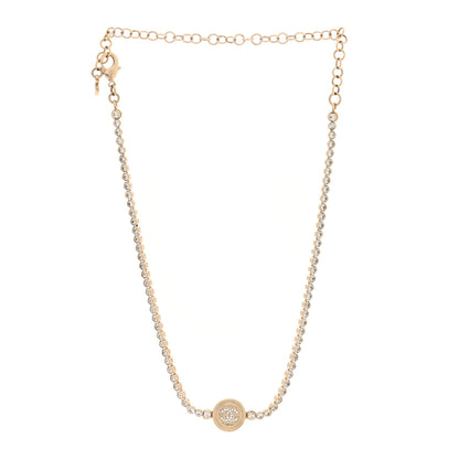 Chanel Crystal CC Chain Short Necklace Gold 3 of 4