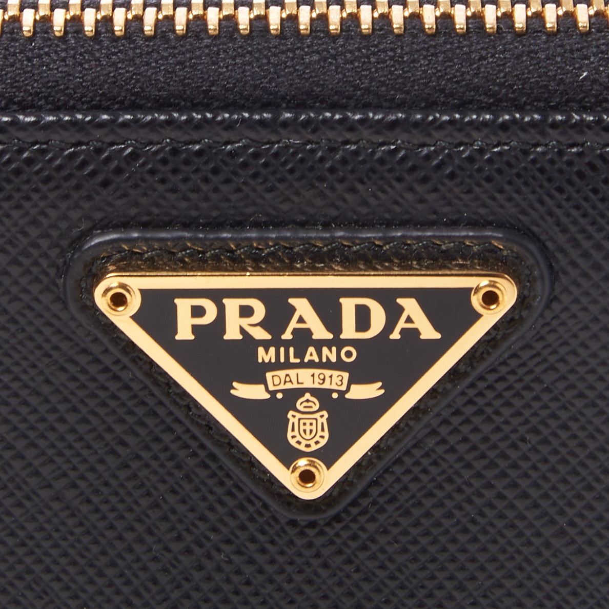 Saffiano Lux Mini Double Zip Chain Crossbody Bag Black