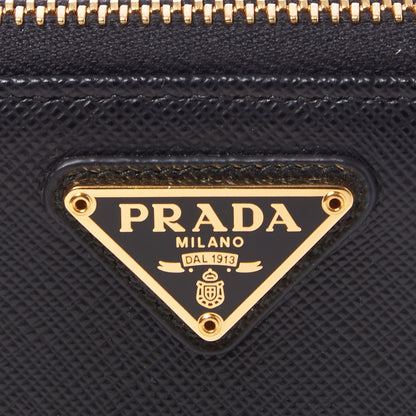 Prada Saffiano Lux Mini Double Zip Chain Crossbody Bag Black 7 of 10