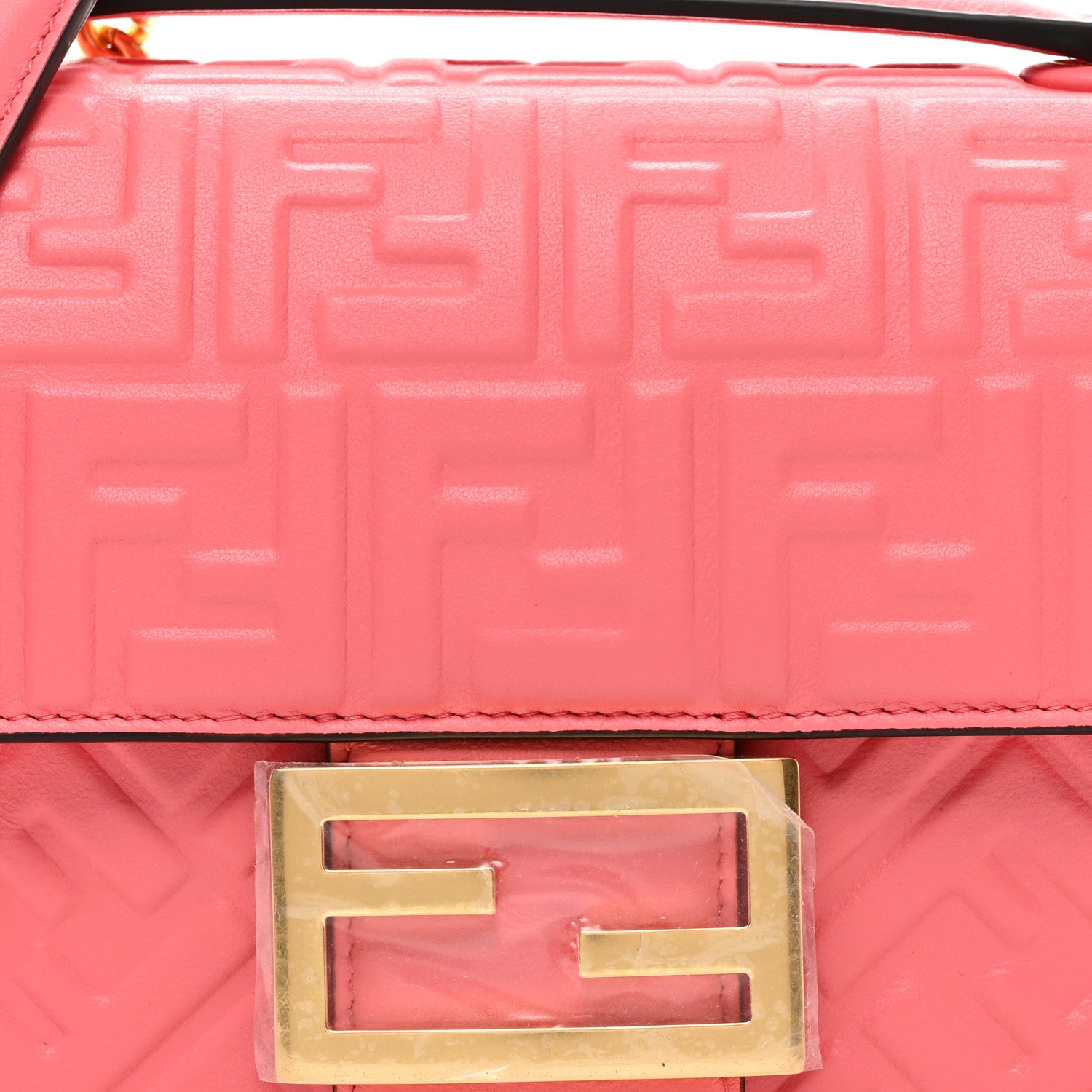 Fendi Nappa Small FF Embossed Midi Chain Baguette Pink Dalia 8 of 10