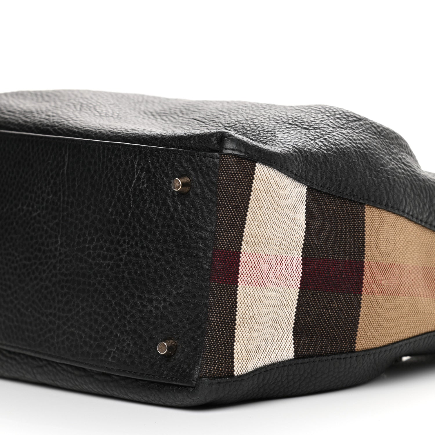 Burberry Grainy Calfskin House Check Medium Maidstone Black 11 of 13