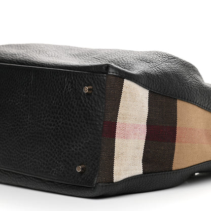 Burberry Grainy Calfskin House Check Medium Maidstone Black 11 of 13