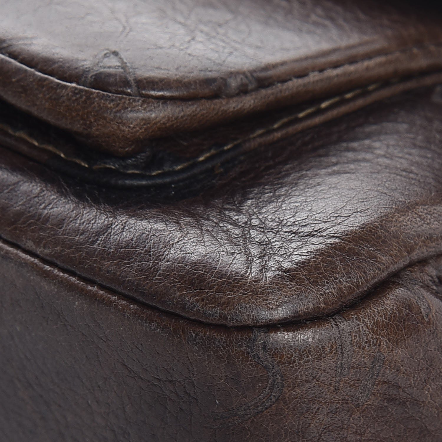 Chanel Calfskin Embossed Medium Flap Dark Brown 9 of 11