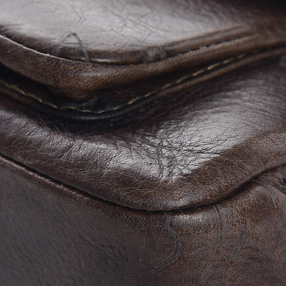 Chanel Calfskin Embossed Medium Flap Dark Brown 9 of 11