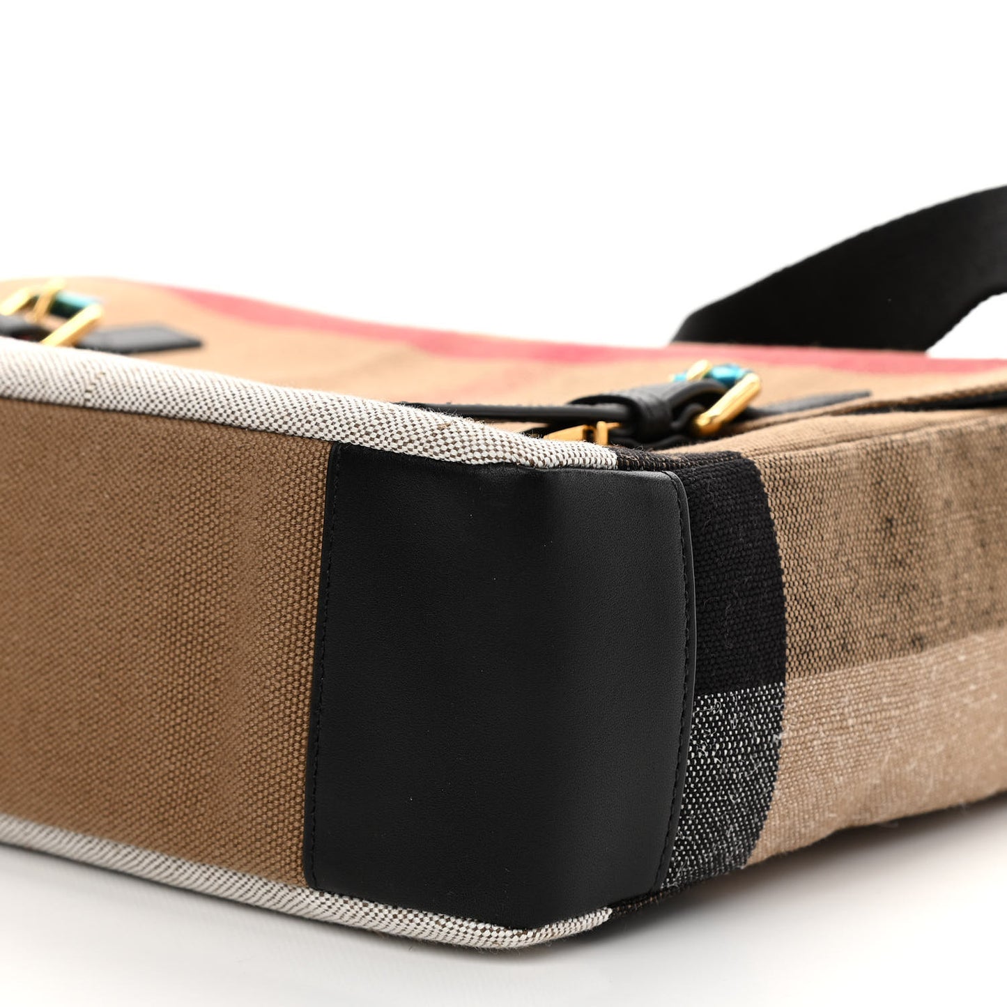 Canvas Mega Check Large Baildon Messenger Bag Black