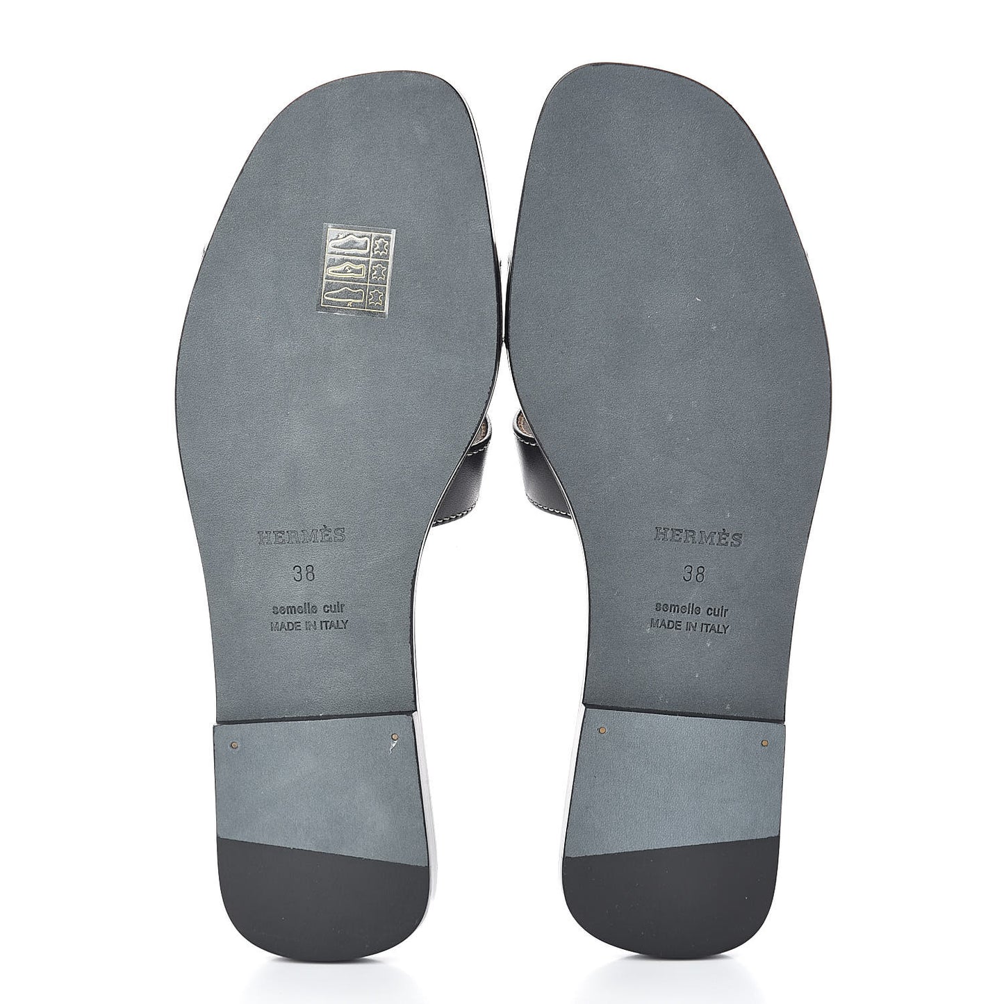 Box Calfskin Oran Sandals 38 Black