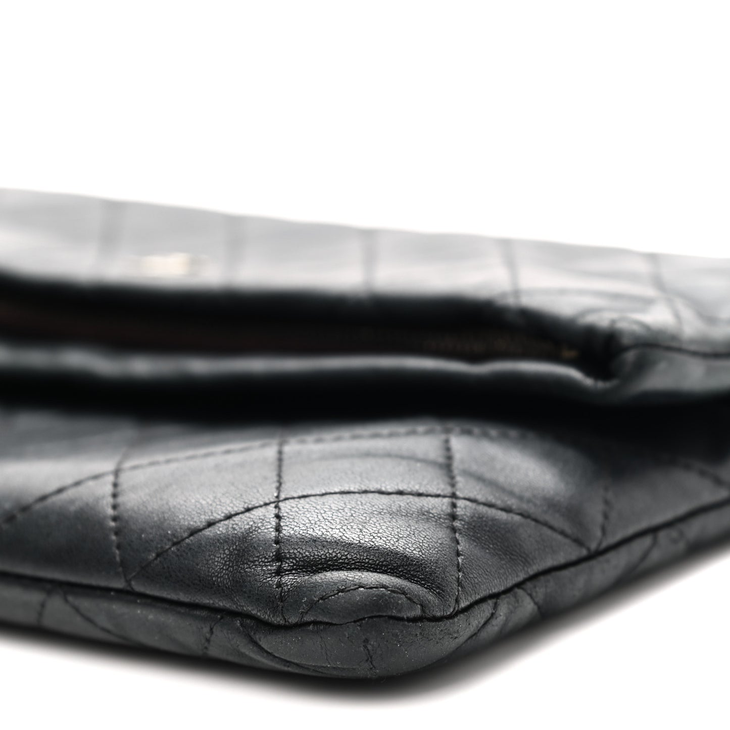 Lambskin Quilted CC Beauty Clutch Black