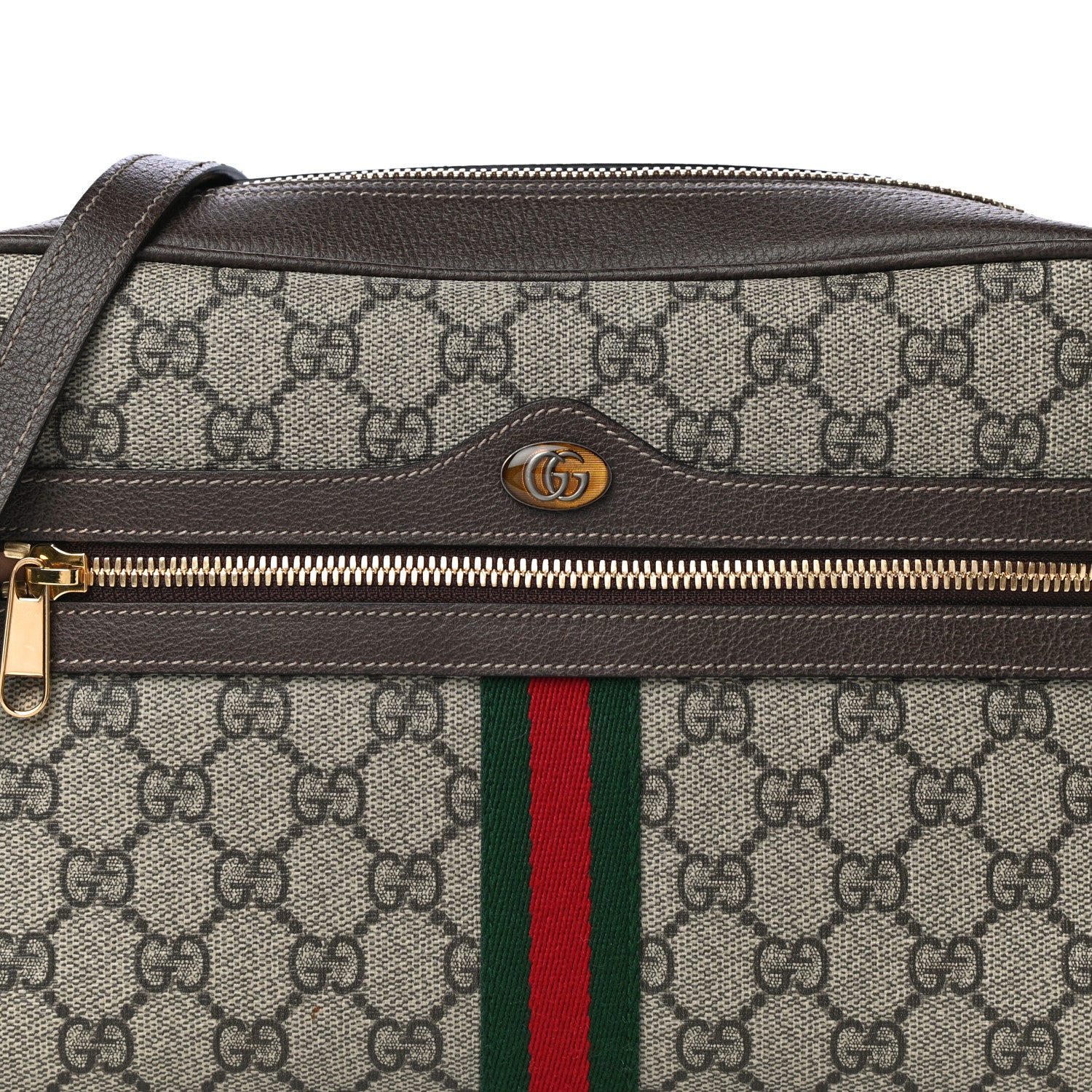 Gucci GG Supreme Monogram Web Small Ophidia Shoulder Bag Brown 9 of 11