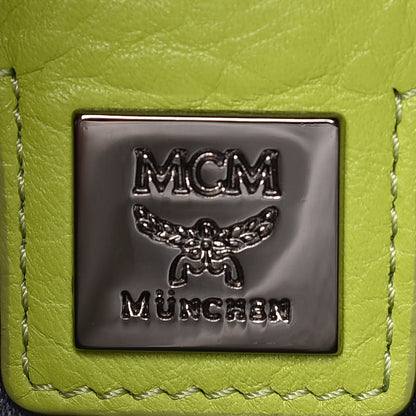MCM Visetos Side Stud Mini Crown Stark Backpack Green 6 of 10