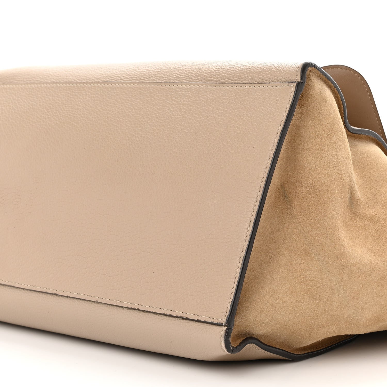 Celine Drummed Calfskin Suede Large Trapeze Dune 9 of 16