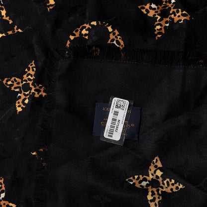 Louis Vuitton Wool Silk Monogram Giant Jungle Shawl Black 2 of 3