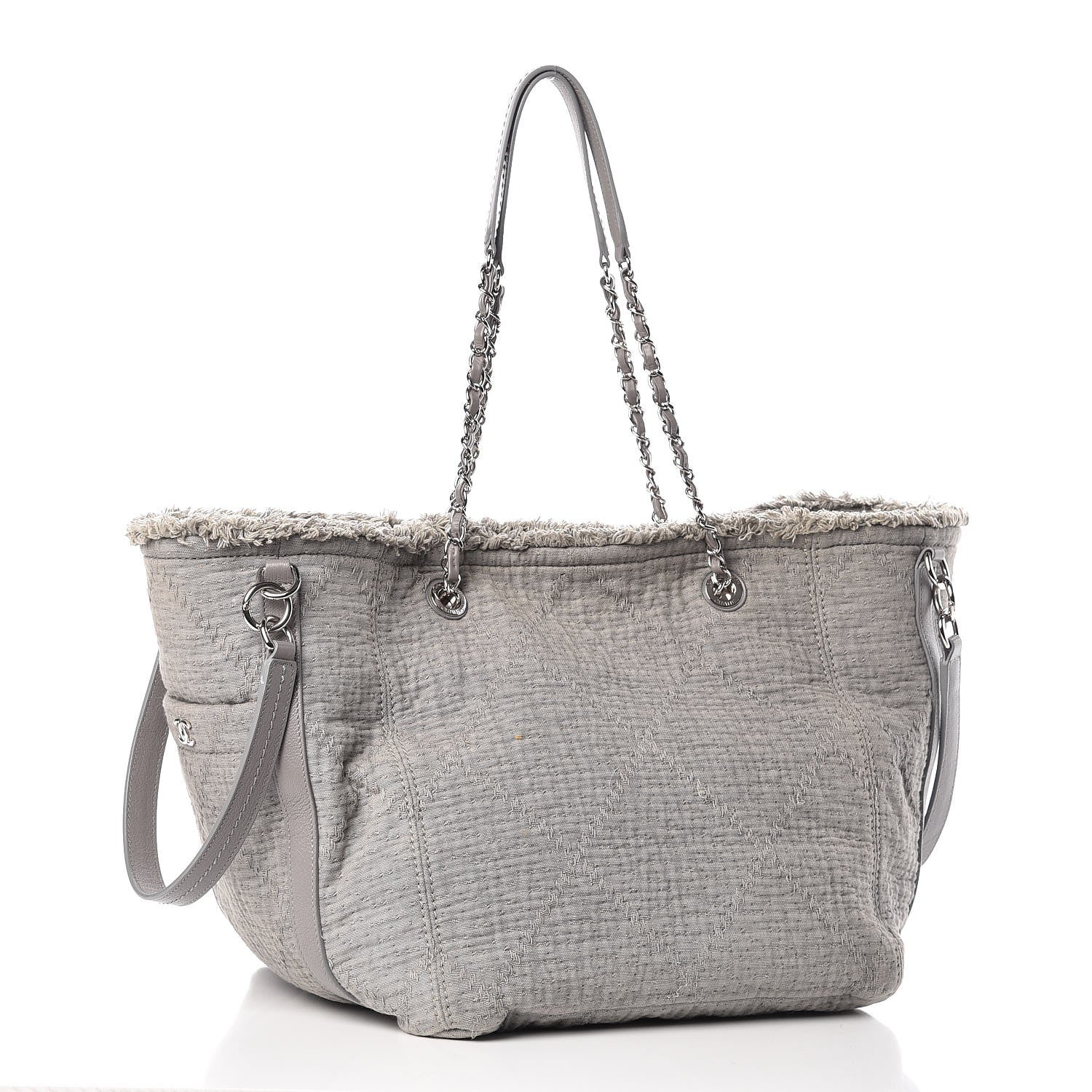 Chanel Canvas Small Double Face Tote Gray 4 of 14