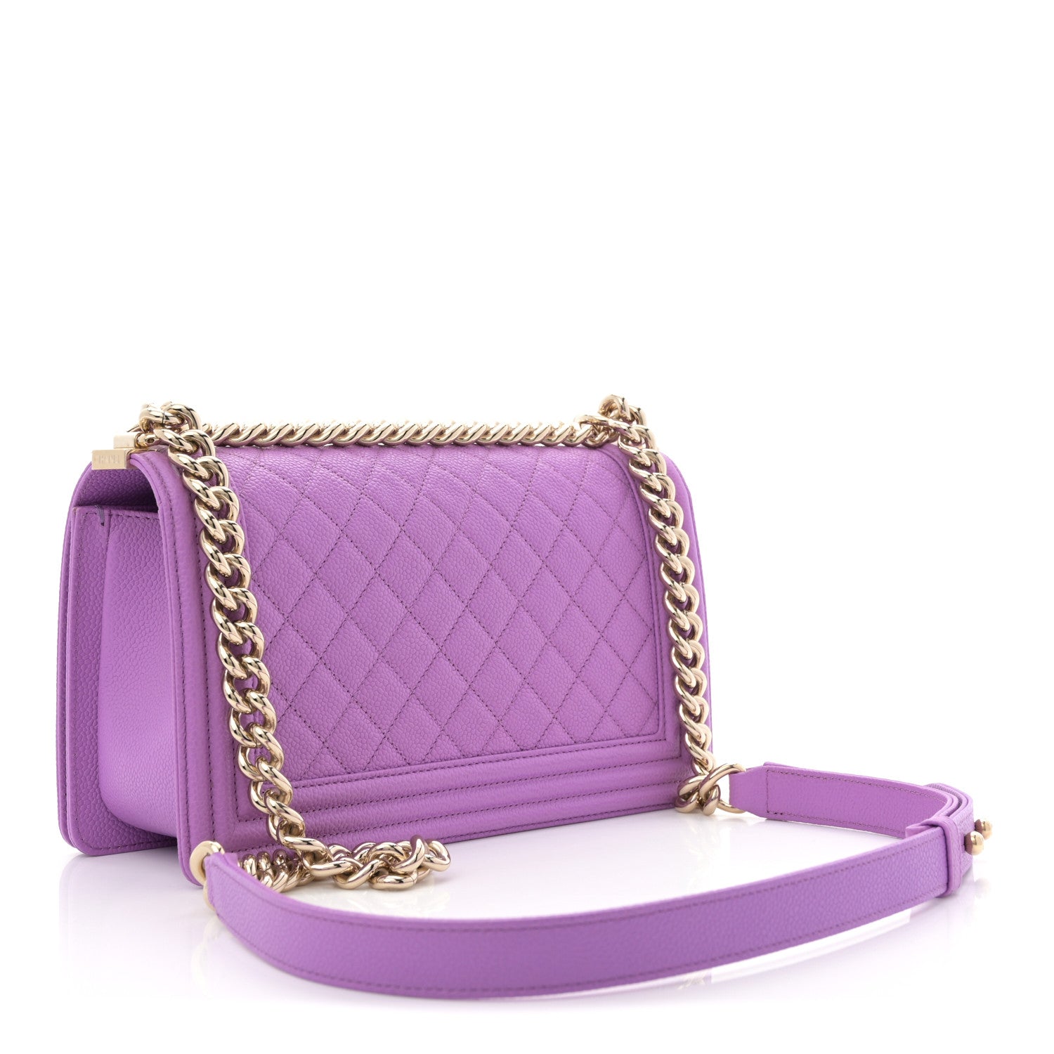 Chanel Caviar Quilted Medium Boy Flap Purple 3 of 11