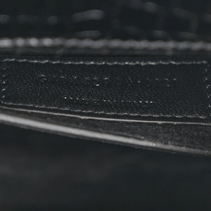 Saint Laurent Calfskin Crocodile Embossed Medium Monogram Sunset Black 7 of 10
