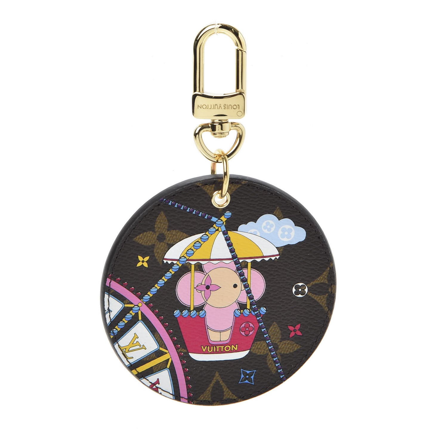 Monogram 2020 Christmas Animation Big Wheel Bag Charm Key Ring Rose Ballerine