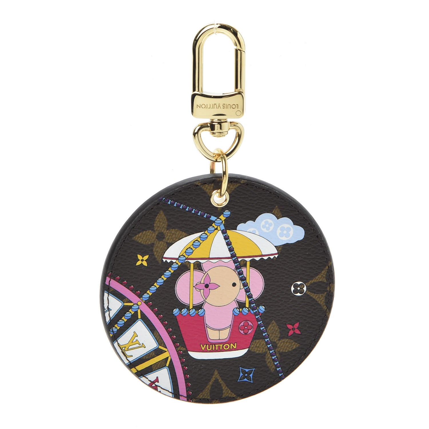 Louis Vuitton Monogram 2020 Christmas Animation Big Wheel Bag Charm Key Ring Rose Ballerine 1 of 6