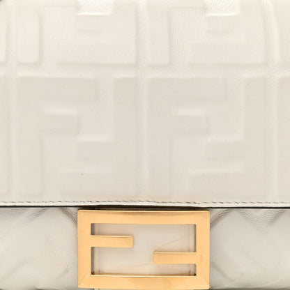 Fendi Nappa FF 1974 Embossed Baguette White 8 of 10