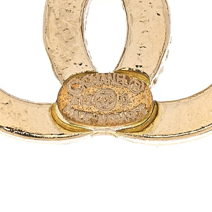 Chanel Crystal CC Earrings Light Gold 3 of 5