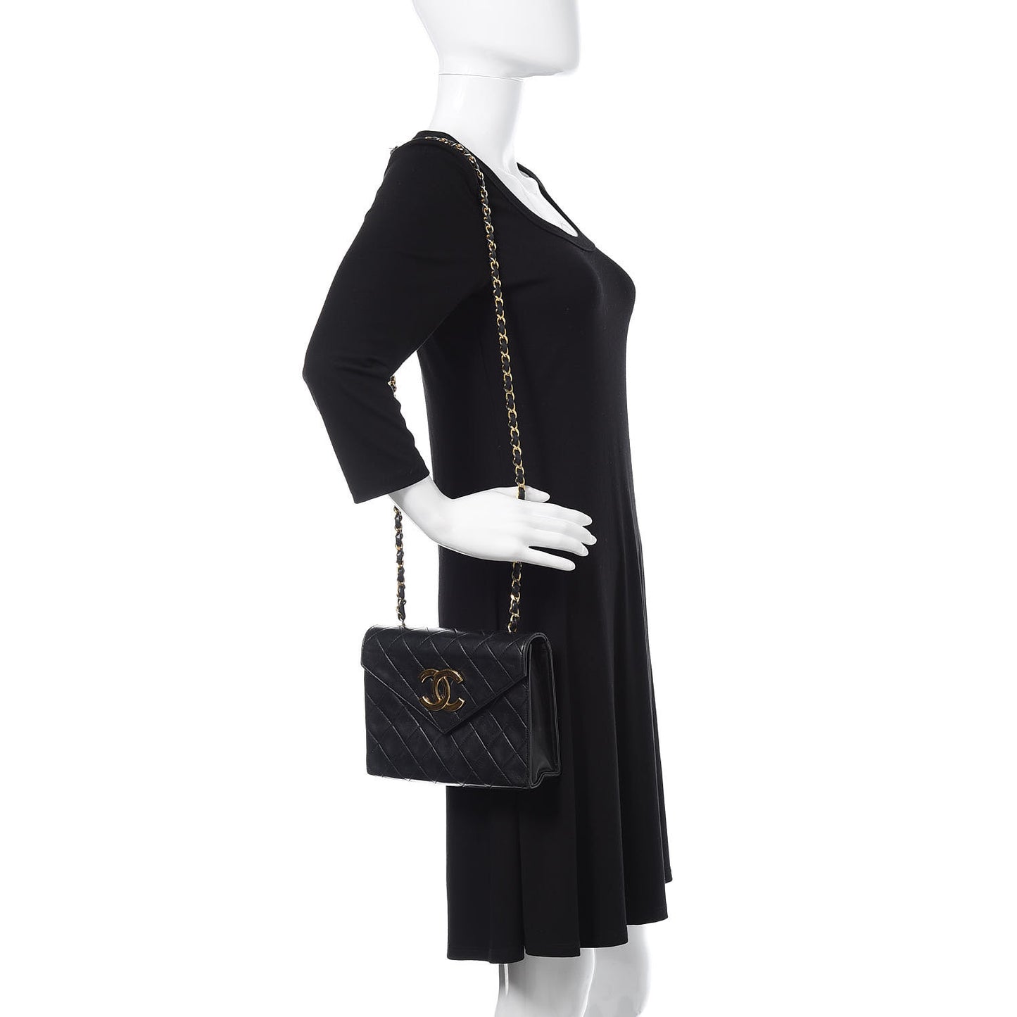 Lambskin Quilted Small Single Flap Navy