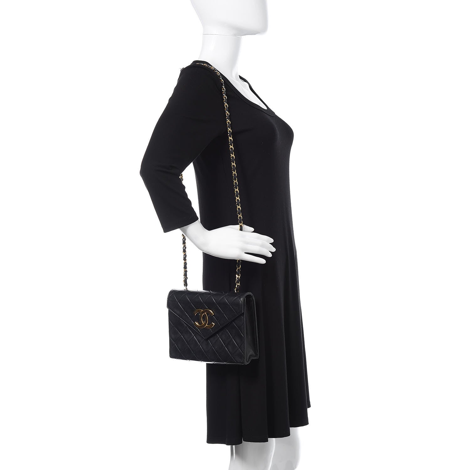 Chanel Lambskin Quilted Small Single Flap Navy 2 of 14