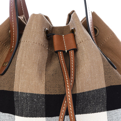 Burberry Canvas Mega Check Small Bucket Tan 8 of 8