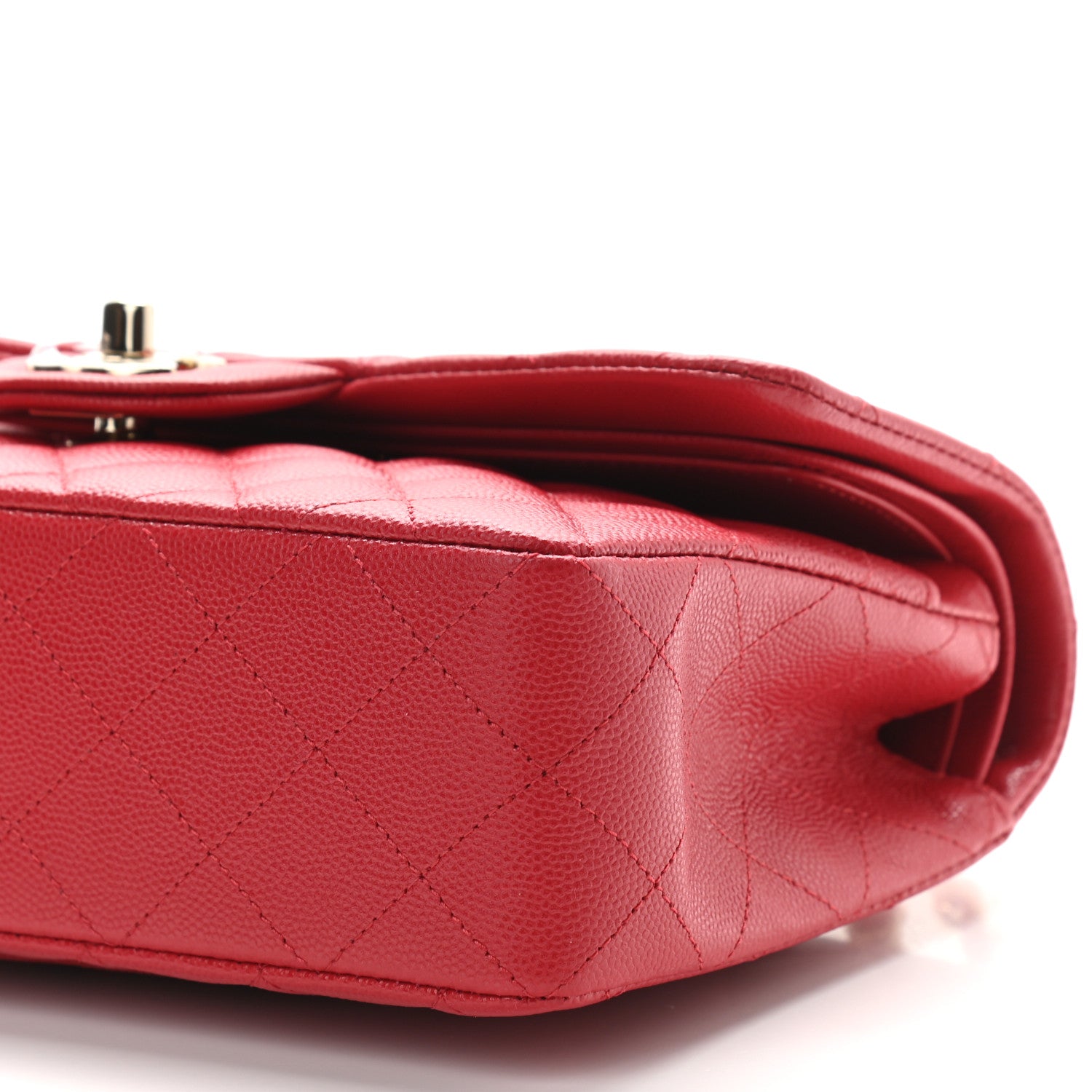 Chanel Caviar Quilted Small Double Flap Red 9 of 10