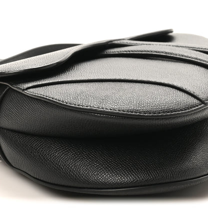 Christian Dior Grained Calfskin Saddle Bag With Strap Black 9 of 10