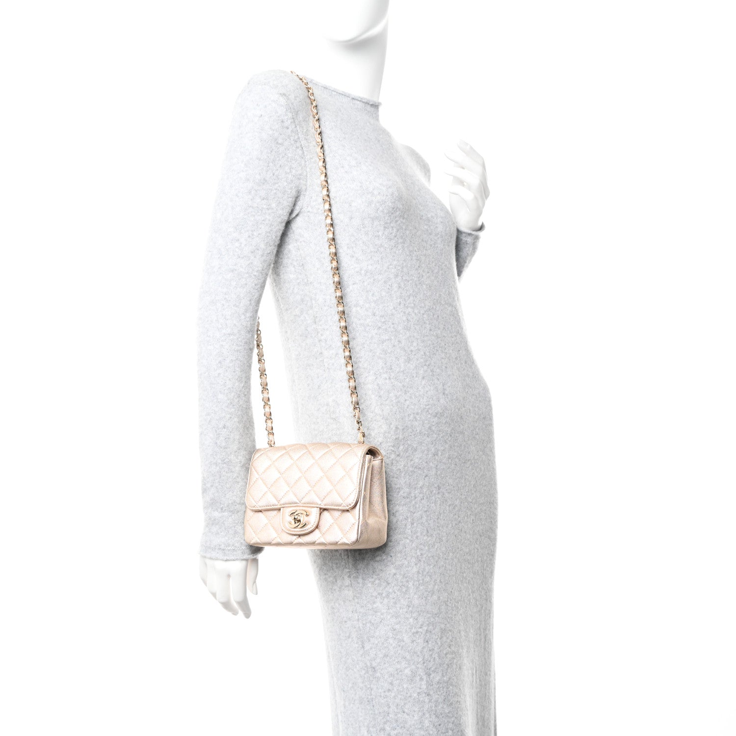 Chanel Metallic Lambskin Quilted Mini Square Flap Gold 2 of 10