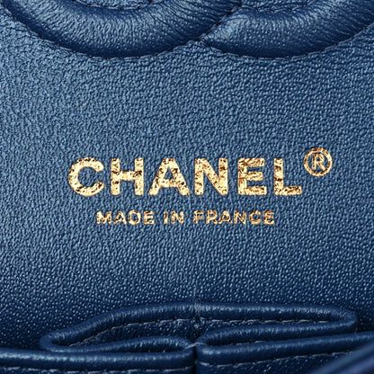 Chanel Iridescent Caviar Quilted Small Double Flap Dark Blue 6 of 11