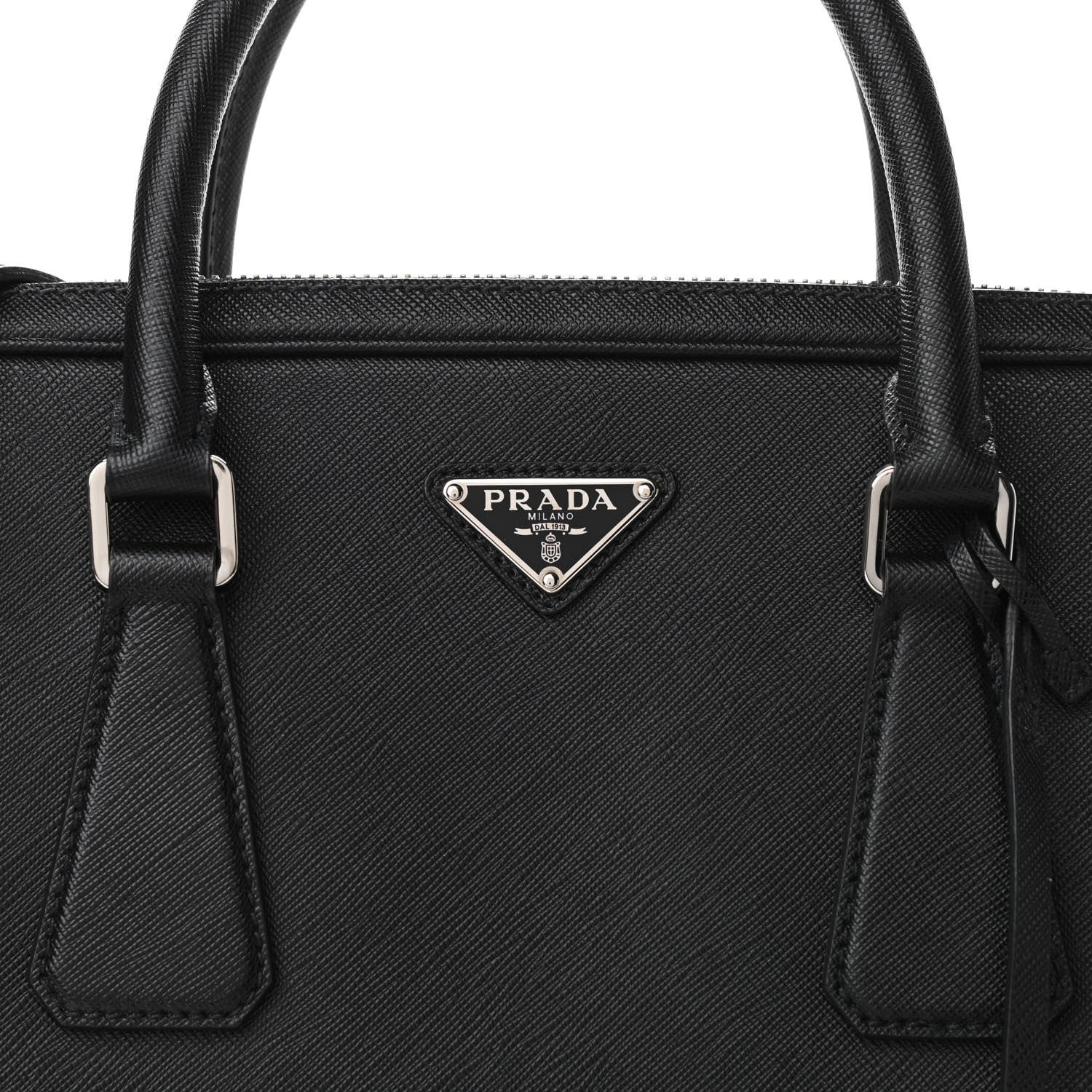Prada Saffiano Travel Briefcase Black 7 of 9