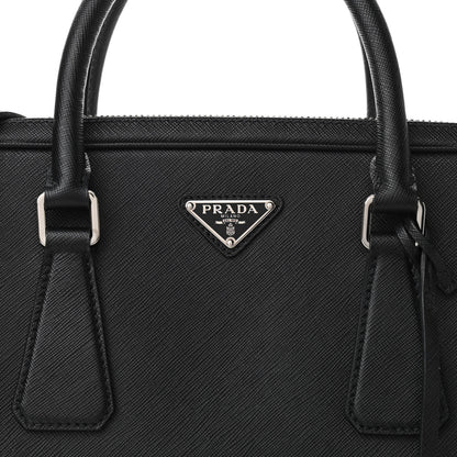 Prada Saffiano Travel Briefcase Black 7 of 9
