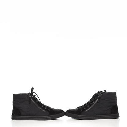 Chanel Canvas Suede Calfskin Zipped Sneakers 42 Black 6 of 10