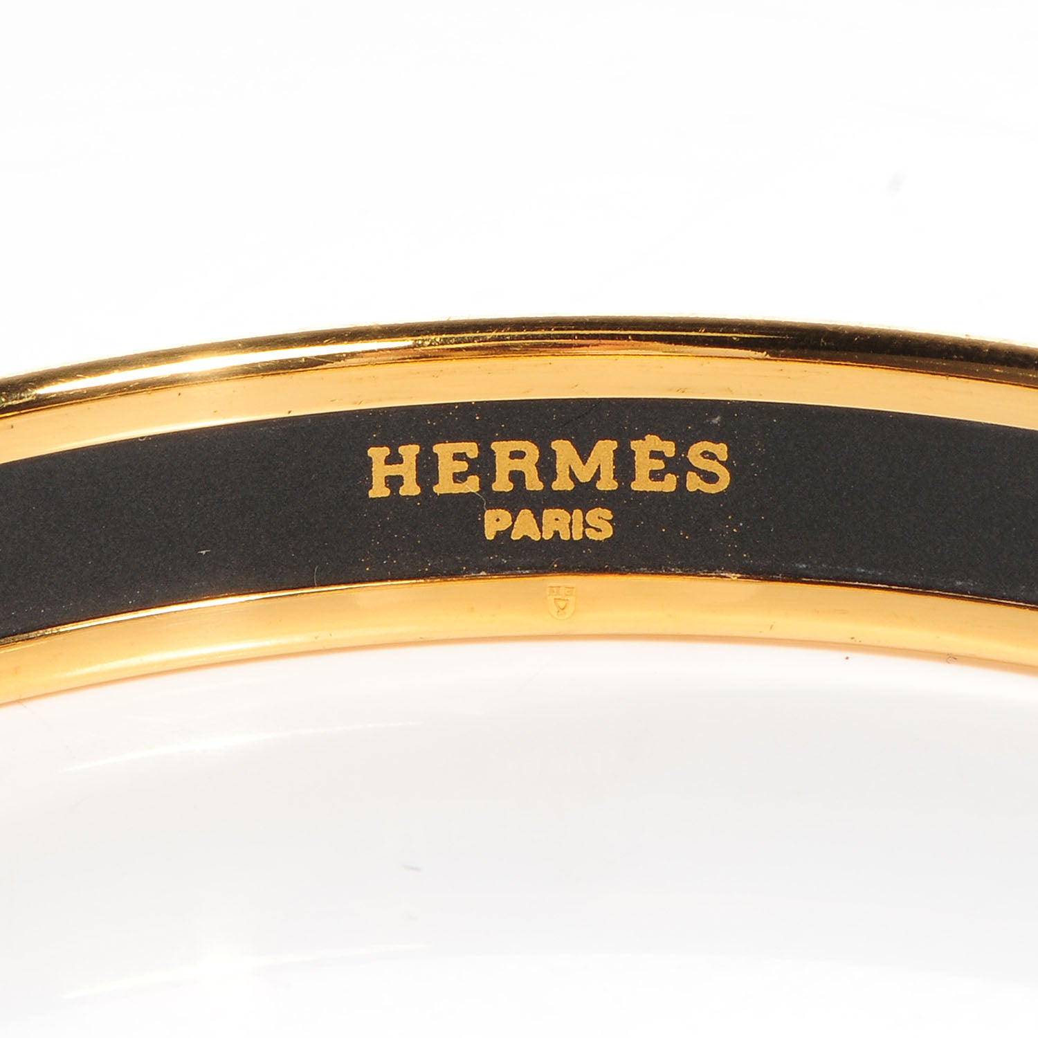 Hermes Enamel Printed Narrow Bracelet Green 70 4 of 5