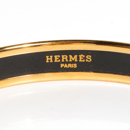 Hermes Enamel Printed Narrow Bracelet Green 70 4 of 5